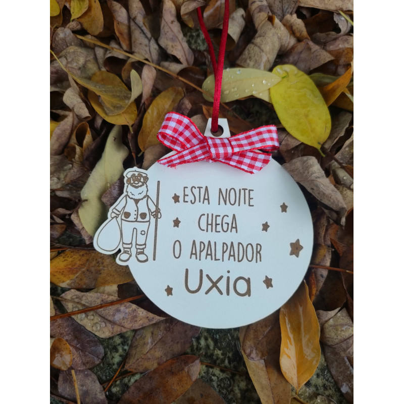 Bola de nadal branca Uxía apalpador