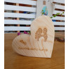 Corazón de madeira grabado e personalizado