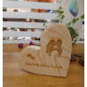 Corazón de madeira grabado e personalizado